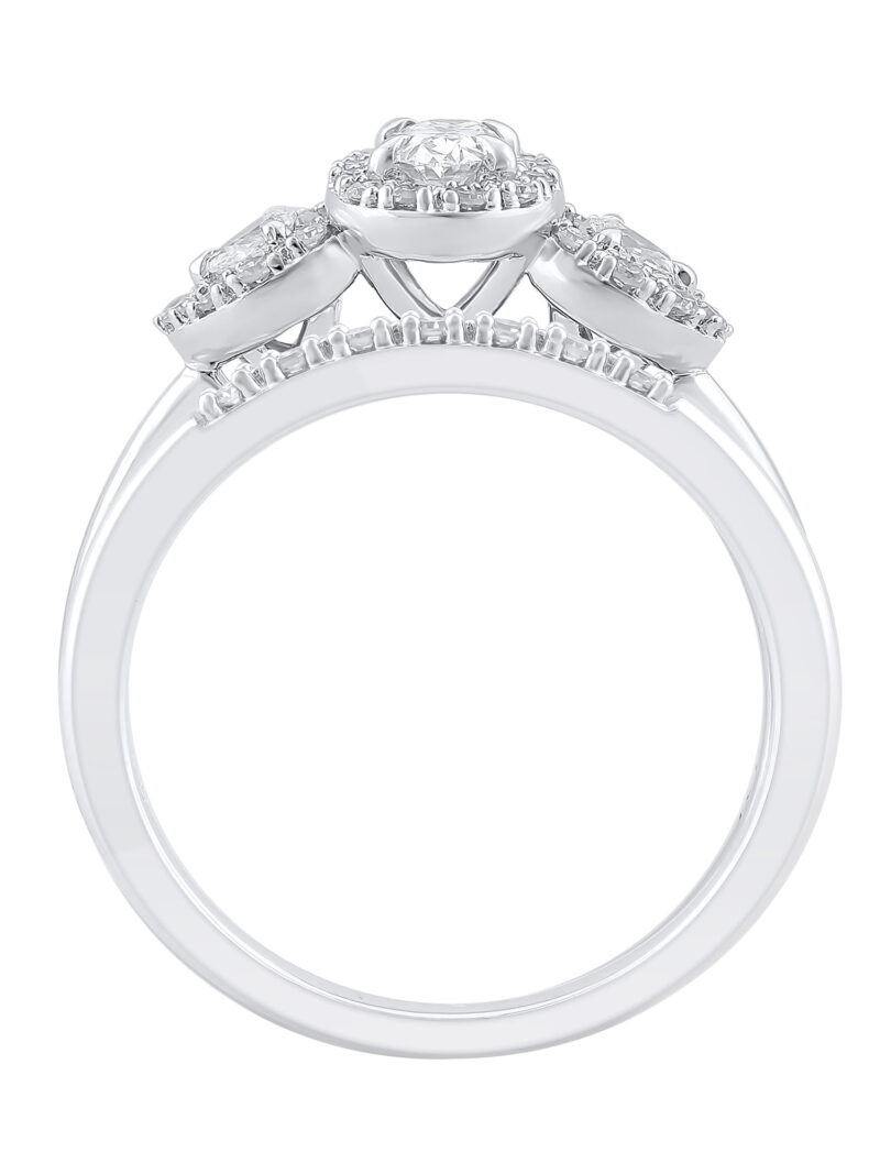 Brilliance Fine Jewelry 1/2 Carat T.W. Lab Grown Diamond Women Bridal Set Ring in 925 Sterling Silver - Image 2