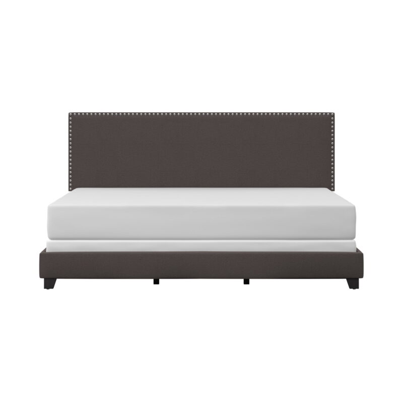 Willow Nailhead Trim Upholstered King Bed, Charcoal - Image 2