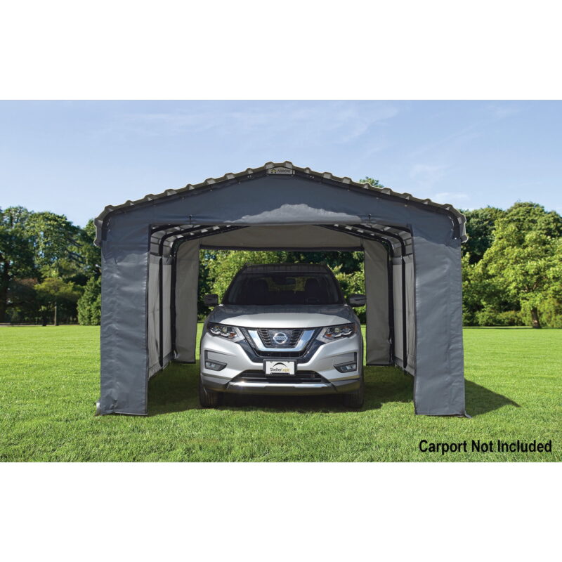Arrow Carports Enclosure Kit for Galvanized Steel Carport, Fabric Carport Wall Panels, 12' x 20' x 7' - Image 7