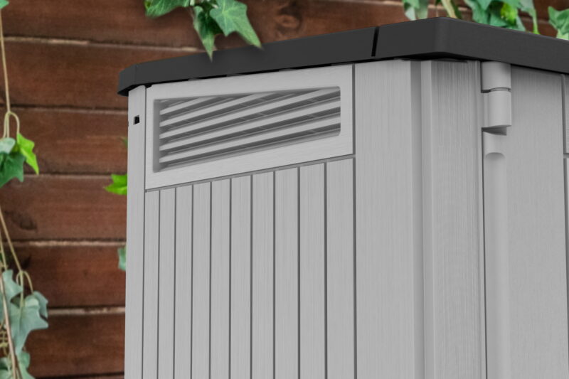 Keter S.I.O Midi 4.3' x 2.3' x 3.7' Horizontal Resin Outdoor Storage Shed with Durable Floor, Grey - Image 3
