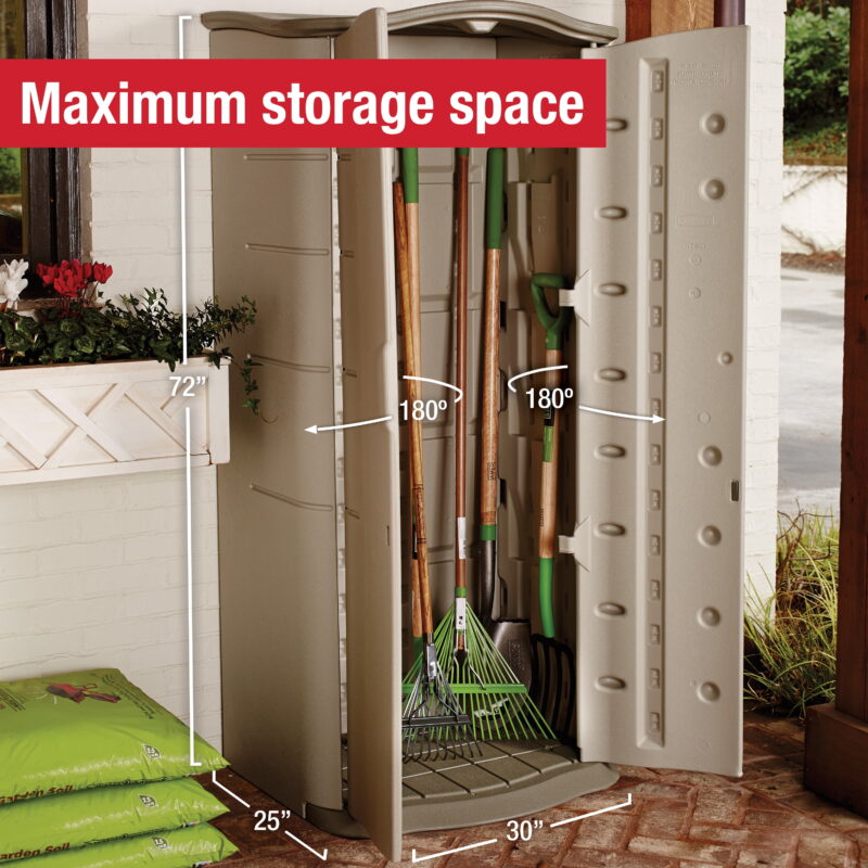Rubbermaid Small Vertical 17 Cu.Ft. Outdoor Storage Building Shed | 3749 - Image 4