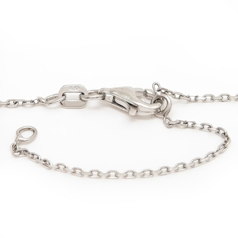 Dainty Silver Diamond Initial K Necklace - Image 2
