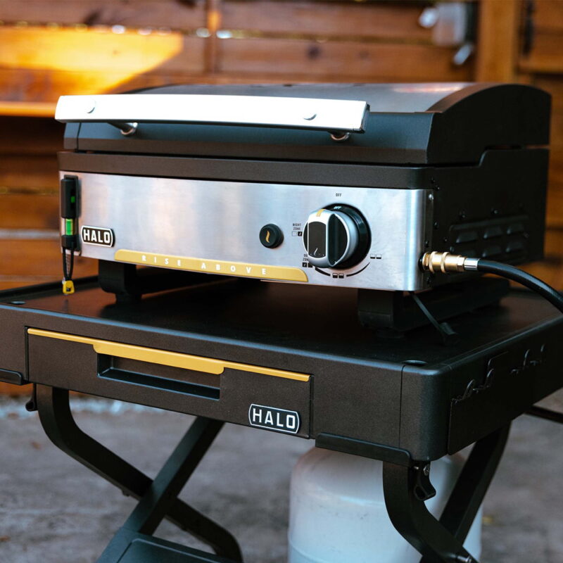 HALO Elite1B 1-Burner Outdoor Propane Gas Griddle with 2-Zone Cooking and Compact Design - Image 3