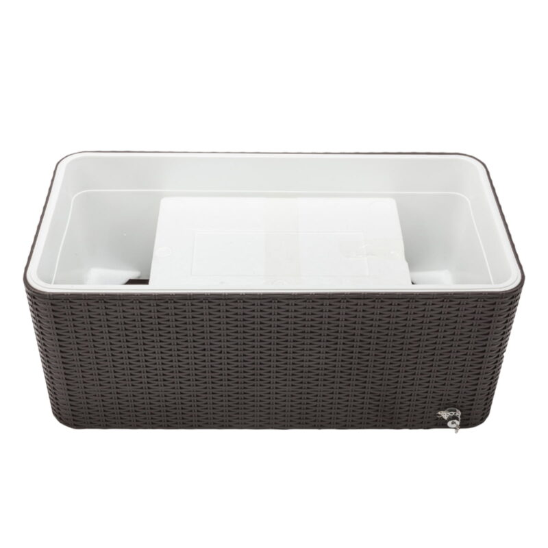 80QT Rattan Square Legs Cooler with Shelf - Image 5