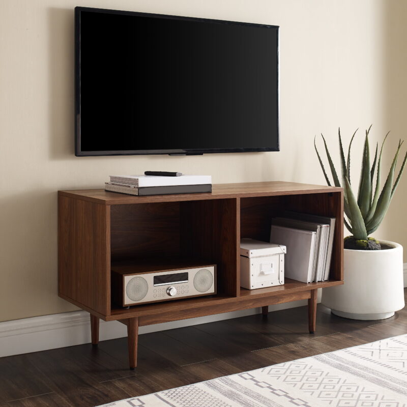 Crosley Furniture Liam Medium Record Storage Console Cabinet Walnut - Image 2
