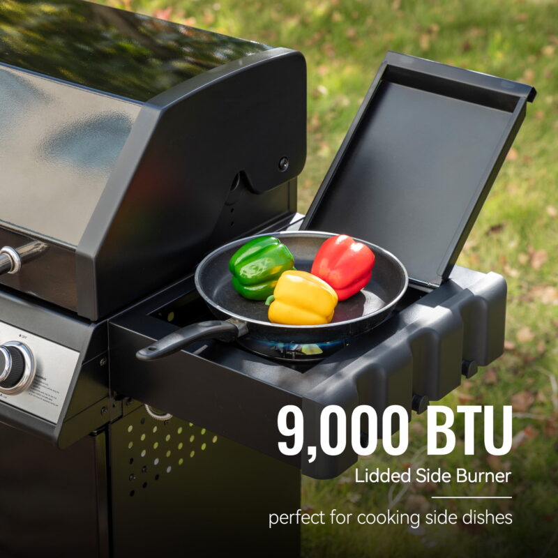 Royal Gourmet SG5003H 4-Burner Gas Grill with Lidded Side Burner, Cabinet Style Propane Gas Grill - Image 3
