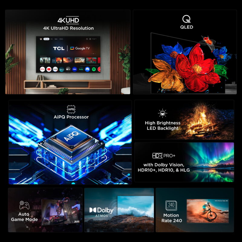 TCL 75" Q Series (NEW 2025)  4K UHD HDR QLED Smart TV with Google TV – Dolby Vision, Dolby Atmos, Motion Rate 120, HDR 10+, Auto Game Mode - 75Q51K - Image 3