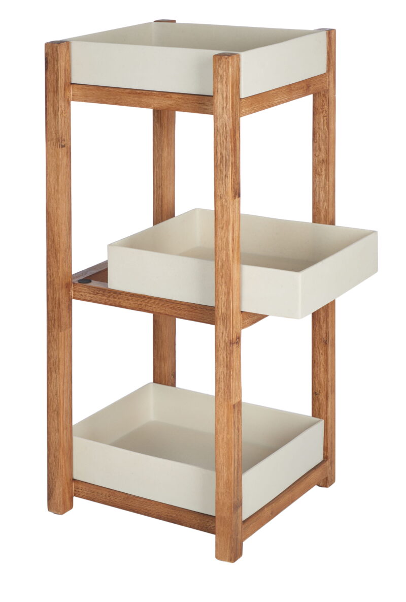 SAFAVIEH Artria Outdoor Patio Shelf, Natural/Beige - Image 6