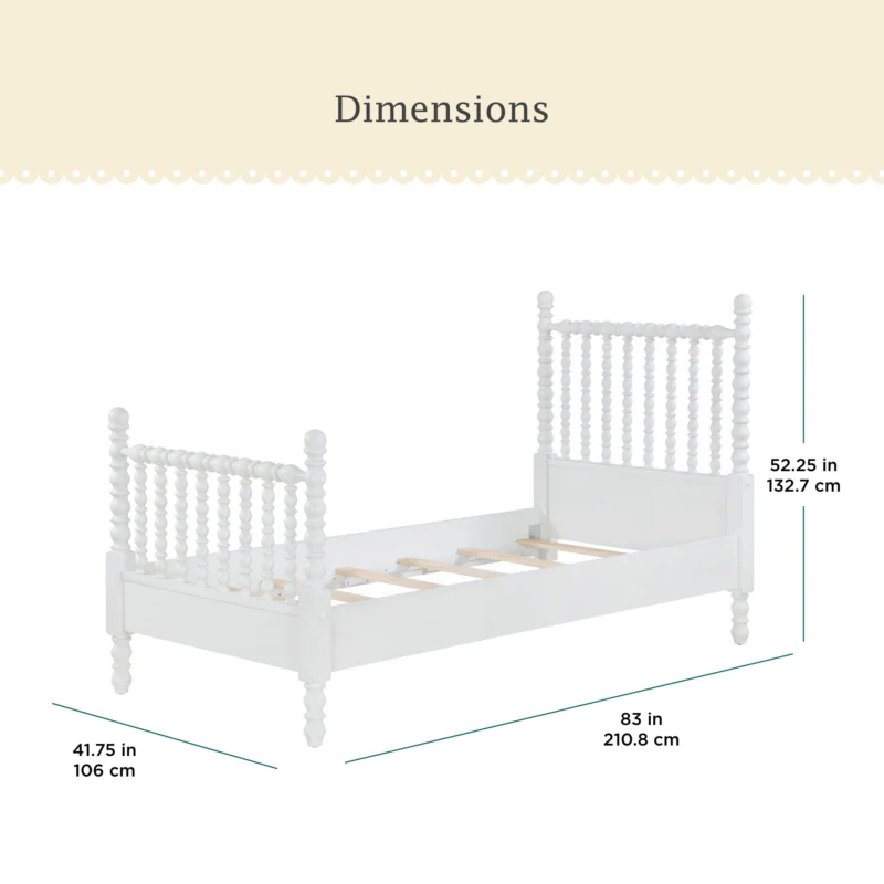 Pioneer Woman Harper Twin Spindle Bed, White - Image 3