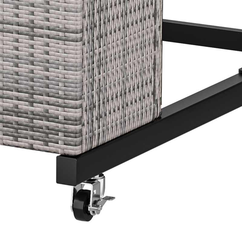 Uforic Outdoor Rattan Wicker Storage Cabinet, Rolling Organizer for Poolside, Patio, and Backyard, Gray - Image 6