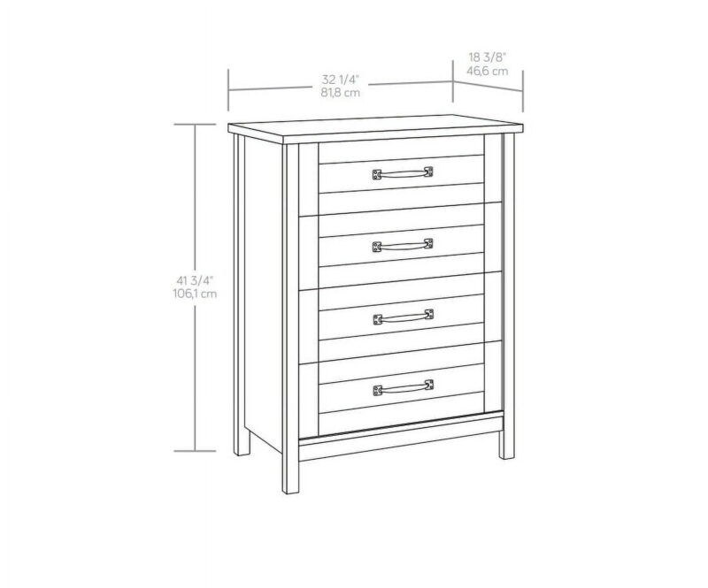 Better Homes & Gardens Modern Farmhouse 4-Drawer Dresser, Rustic White Finish - Image 2