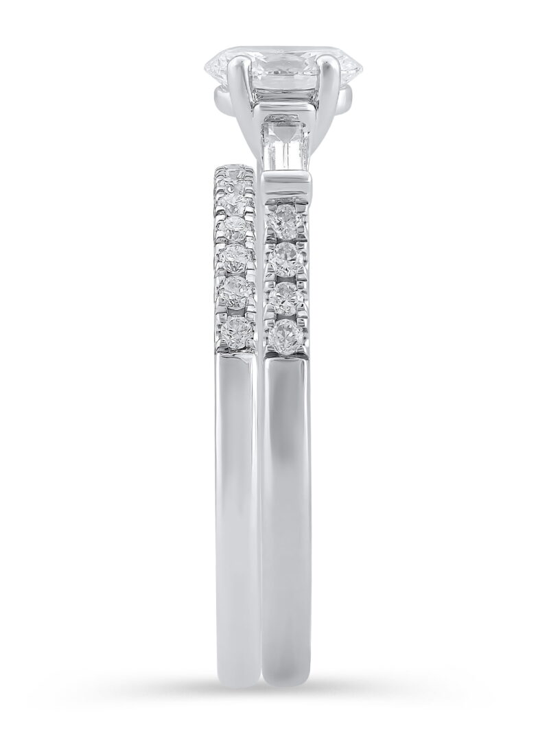 Brilliance Fine Jewelry 1 Carat T.W. Lab Grown Diamond Women Bridal Set Ring in 925 Sterling Silver - Image 4