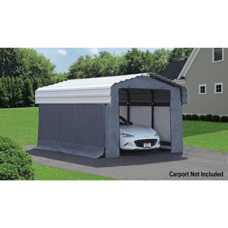 Arrow Carports Enclosure Kit for Galvanized Steel Carport, Fabric Carport Wall Panels, 10' x 15' x 7' - Image 4