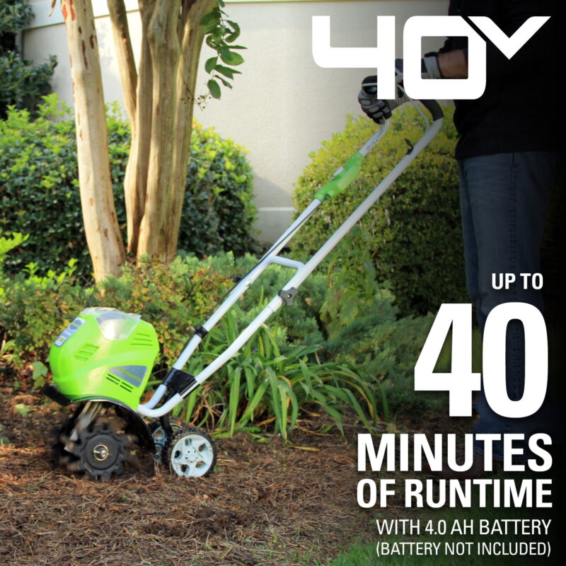Greenworks 40V 10" Front-Tine Standard Rotating Walk-Behind Garden Cultivator, Battery Not Included 27062A - Image 6