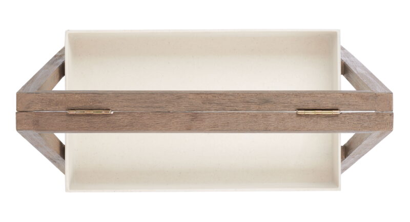 SAFAVIEH Nerri Outdoor Patio Shelf, Dark Walnut/Beige - Image 2