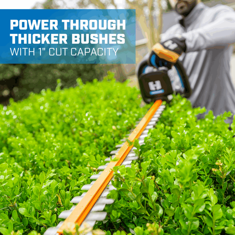 HART 40-Volt 26-inch Cordless Brushless Hedge Trimmer Kit, (1) 2.5Ah Lithium-Ion Battery - Image 4