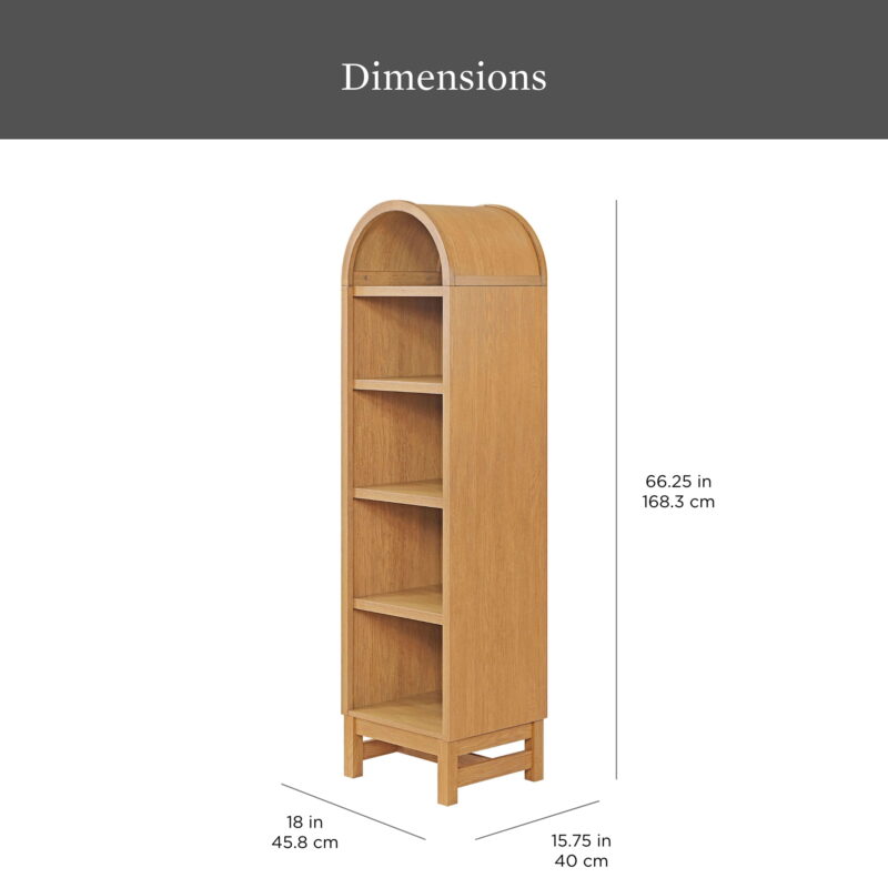 Better Homes & Gardens Juliet Narrow Arch Bookcase, Light Honey - Image 4