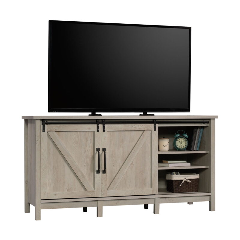 Better Homes & Gardens Modern Farmhouse TV Stand for TVs up to 70", Rustic White Finish - Image 6