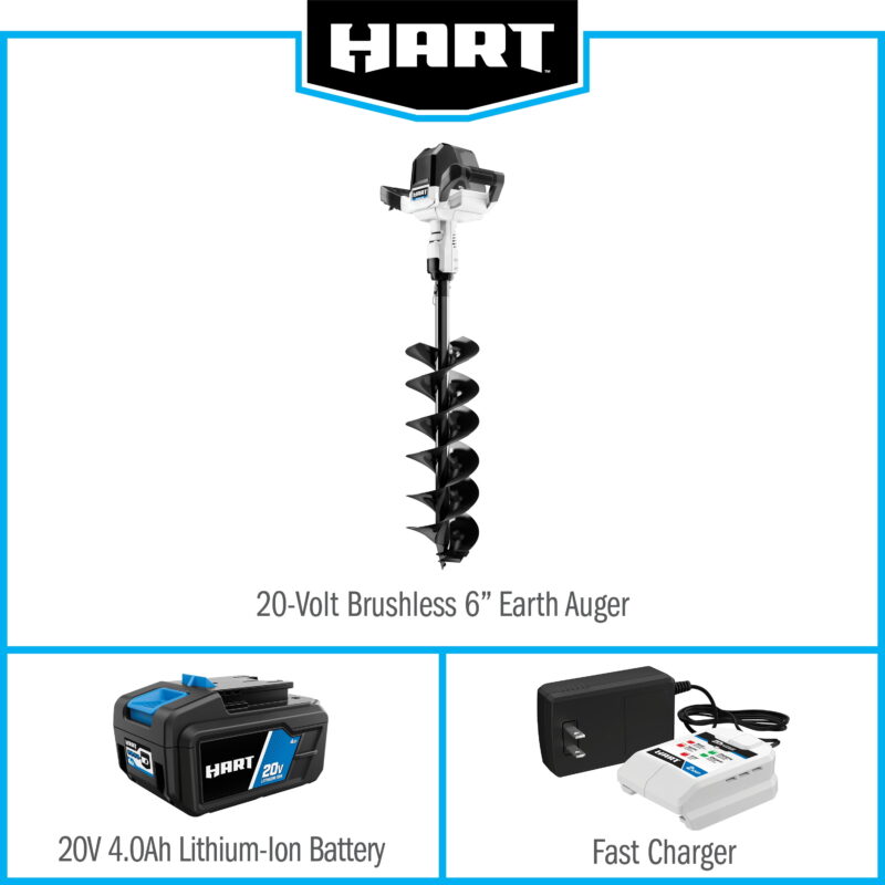 HART 20-Volt Brushless 6-Inch Earth Auger (1) 4.0Ah Lithium-Ion Battery - Image 2