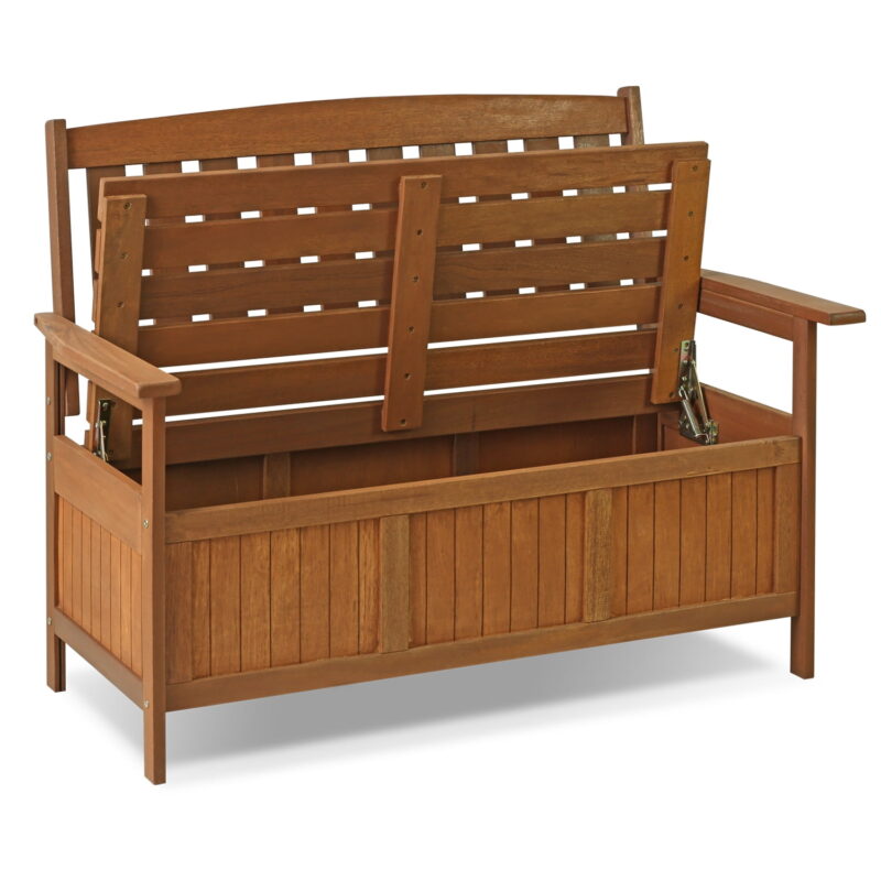 Furinno Tioman Water Resistant 41.9 Gallon Wood Deck Box, Brown - Image 3