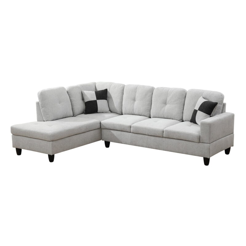 Hommoo Modern Couches and Sofa Set, Flannel Living Room Furniture Sets, Sectional Sofa for Living Room,off-White(No Ottoman) - Image 2