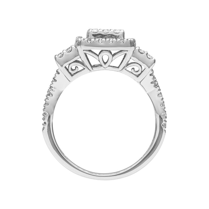1 3/8 Carat TGW Created White Sapphire Women's "Lumina Gem" Engagement Ring in Sterling Silver - Image 5