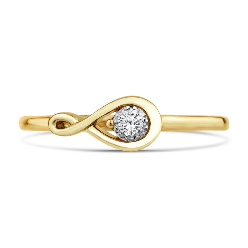 Brilliance Fine Jewelry 1/2 Ctw Lab Grown Diamond Promise Ring in 14K Yellow Gold-Plated Sterling Silver, Women - Image 4