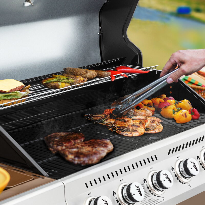 Royal Gourmet 6-Burner GA6402C BBQ Gas Grill with Sear Burner and Side Burner, 74,000 BTU - Image 6