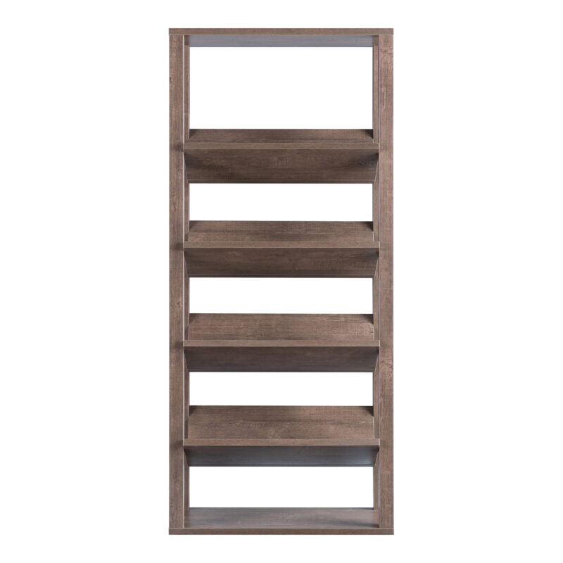 Furniture of America Rubus 4-Shelf Etagere Bookcase, Walnut - Image 5