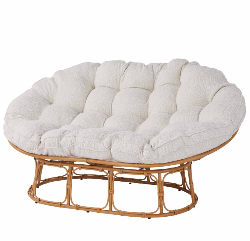 Better Homes & Gardens Double Papasan Accent Chair, Cream Boucle - Image 4