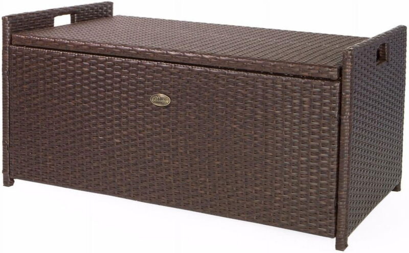 Barton All-Weather Outdoor Patio Deck Box Storage with Cushion Pad Water Resistance, Brown - Image 5