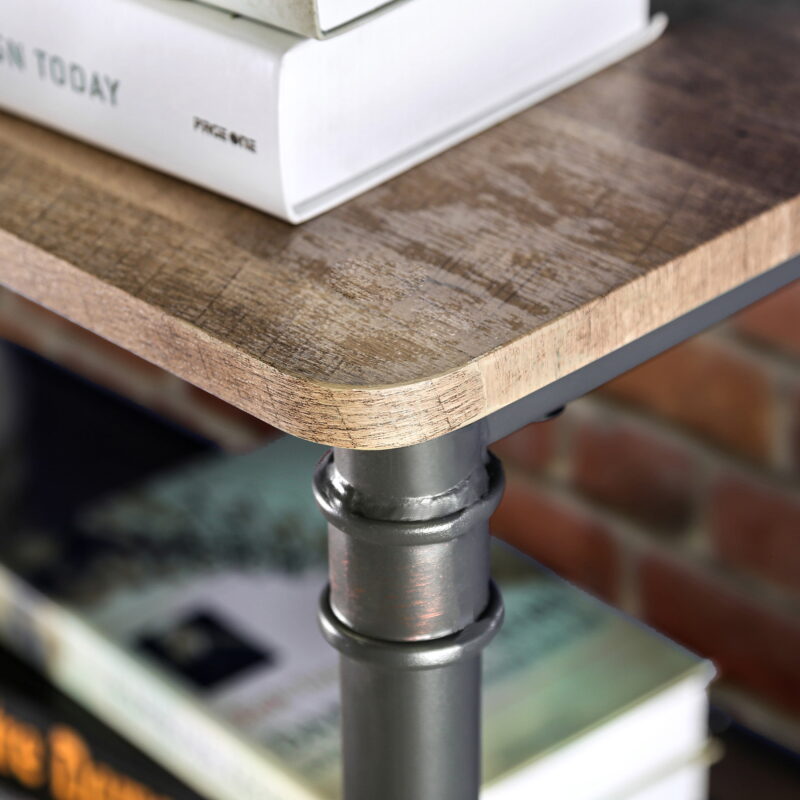 Furniture of America Quinn Metal 4-Shelf Bookcase, Antique Black - Image 4