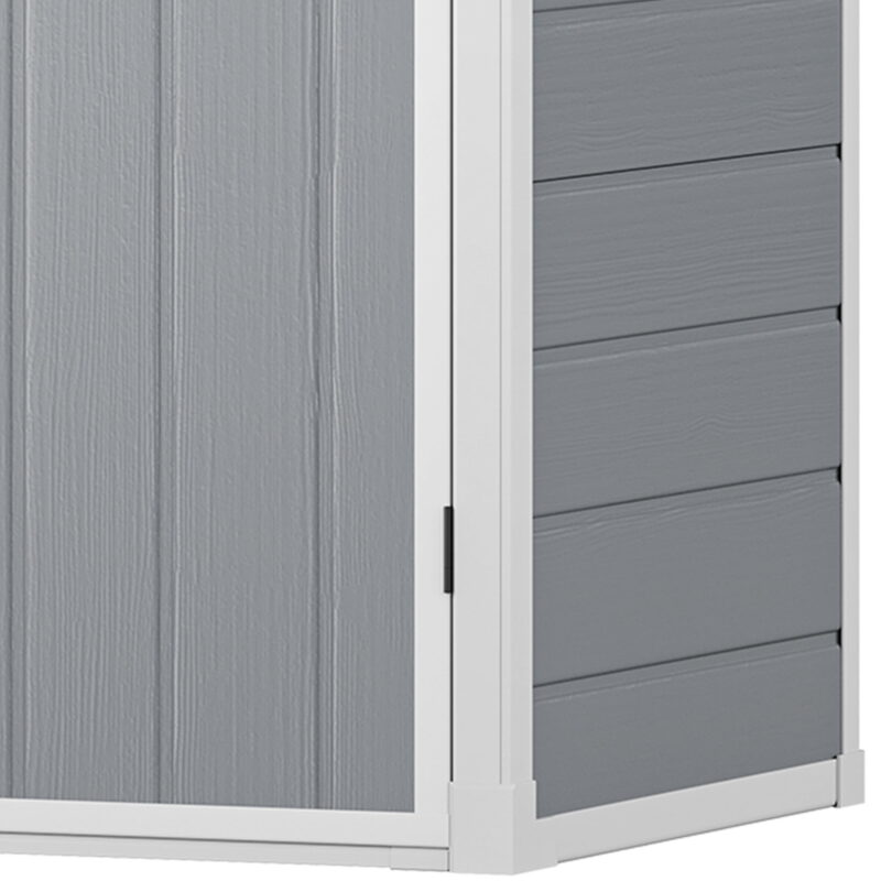 Uforic 60 Cu.Ft Outdoor Storage Shed, Weatherproof Tall Plastic Cabinet w/ Shelves, Lockable, Gray - Image 7