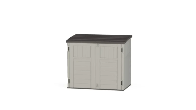 Suncast 34 Cubic ft. Horizontal Outdoor Resin Storage Shed, Vanilla,53 in D x 45.5 in H x 32.25 in W - Image 2