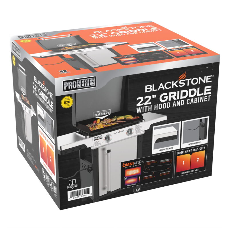Blackstone ProSeries 2-Burner 22" Propane Omnivore Griddle with Dual Side Shelves - Image 4