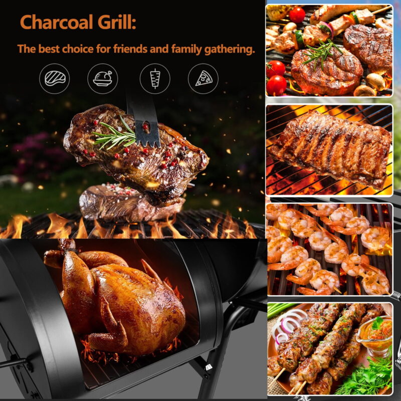 Vebreda Outdoor BBQ Grill Charcoal Barbecue Pit Patio Backyard Meat Cooker Smoker - Image 3
