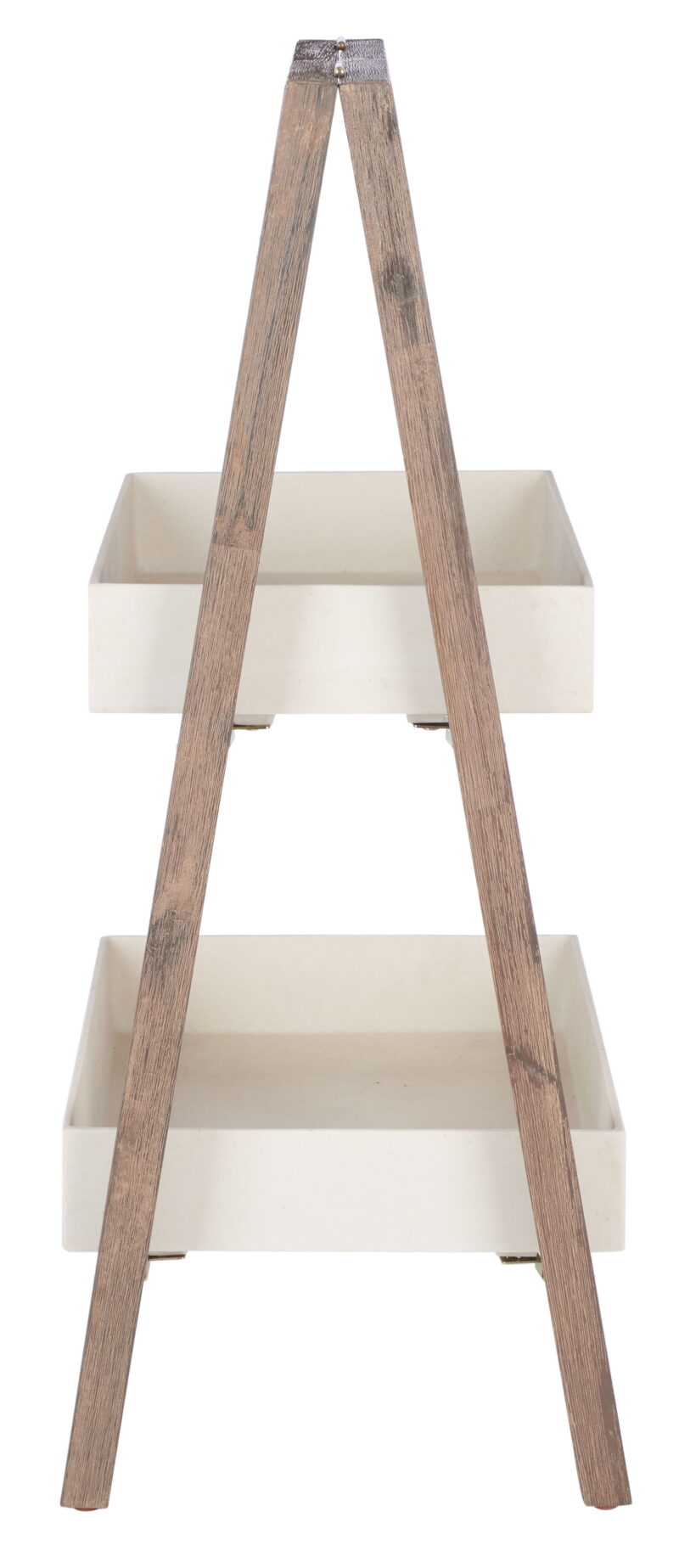 SAFAVIEH Nerri Outdoor Patio Shelf, Dark Walnut/Beige - Image 4