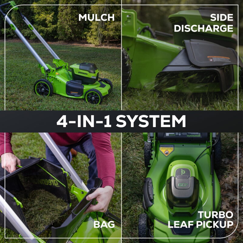 Greenworks 60V 21" Push Lawn Mower + (1) 5.0 Ah Battery & Charger 2546502 - Image 4