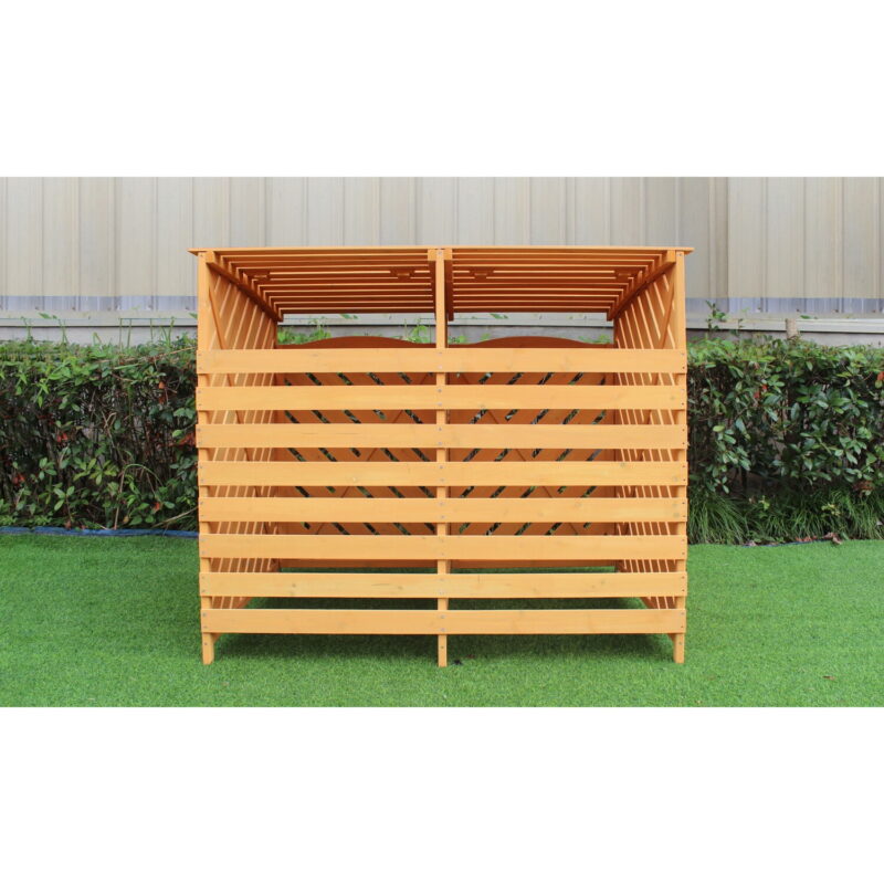 Hanover Outdoor 4.9 ft. x 4 ft. Wooden Trash Bin and Recyclables Storage Shed - HANWS0104-NAT - Image 4