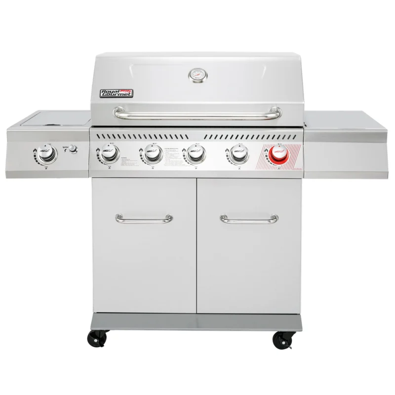 Royal Gourmet GA5404S Deluxe Stainless Steel 5-Burner Gas Grill,Cabinet Style Gas Grill with Sear Burner and Side Burner,Silver - Image 6