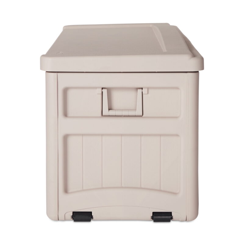 Suncast 73-Gallon Resin Outdoor Storage Deck Box with Seat for Patio, Taupe, 46 x 25.5 x 23.75 in. - Image 4
