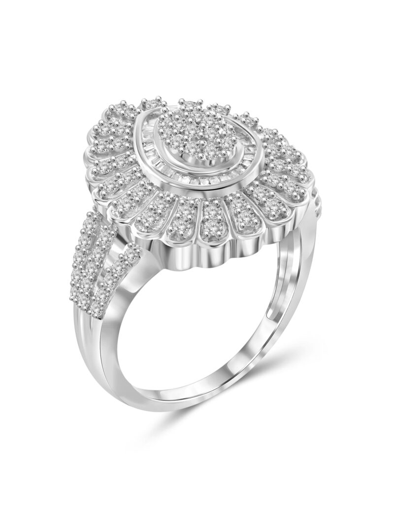 JewelersClub 0.925 Sterling Silver 1.00 Carat White diamond Ring for Women | Diamonds for Everyday Womens Wear - Image 2