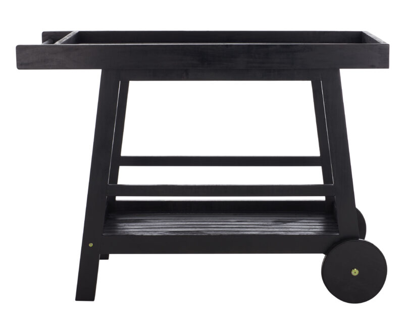 SAFAVIEH Renzo Transitional Outdoor Patio 2 Tier Bar Cart, Black - Image 7