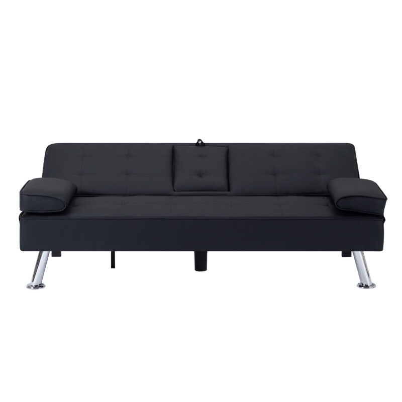 Gewnee Modern Futon Sleeper Sofa Bed Convertible Folding Recliner Couch Furniture with 2 Cup Holders for Livin g Room - Image 7