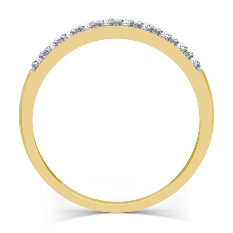 Forever Bride Women's 10K Yellow Gold Pave Stackable Wedding Band, 1/4 CTTW Diamond (I2, H-I) - Image 6