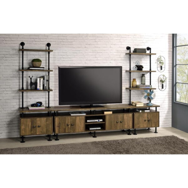 Acme Furniture ACME Ensata II Side Pier, Rustic Oak & Black Finish
