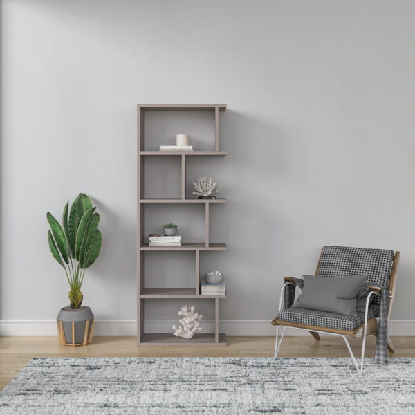 Ada Home Decor Bayside Multiple Tier Open Shelf Modern Bookcase, Light Mocha