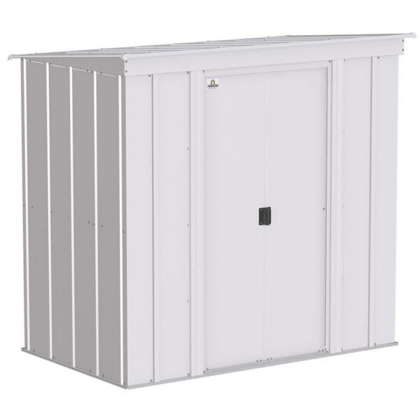 Arrow CLP64FG 6 x 4 ft. Classic Steel Storage Shed, Flute Grey