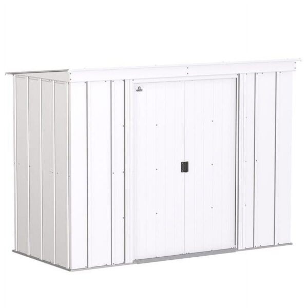 Arrow CLP84FG 8 x 4 ft. Classic Steel Storage Shed, Flute Grey