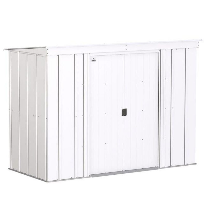Arrow CLP84FG 8 x 4 ft. Classic Steel Storage Shed, Flute Grey
